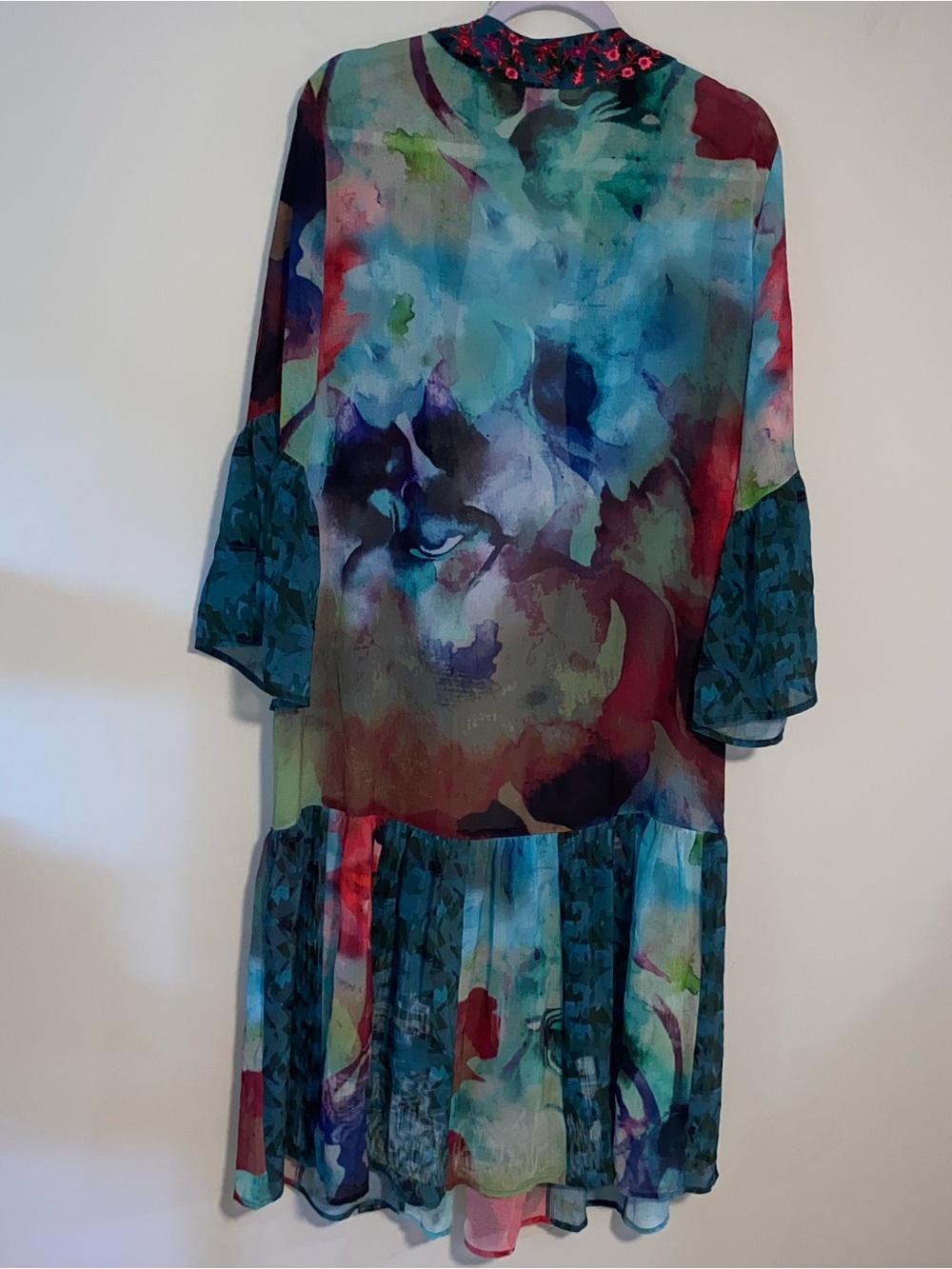 Soft Surroundings Embroidered Duster Cardigan XL Lagenlook Whimsigoth Boho Indie - Picture 13 of 13